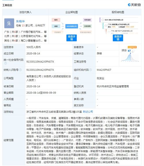 小鹏汽车成立全资子公司 注册资本500万元